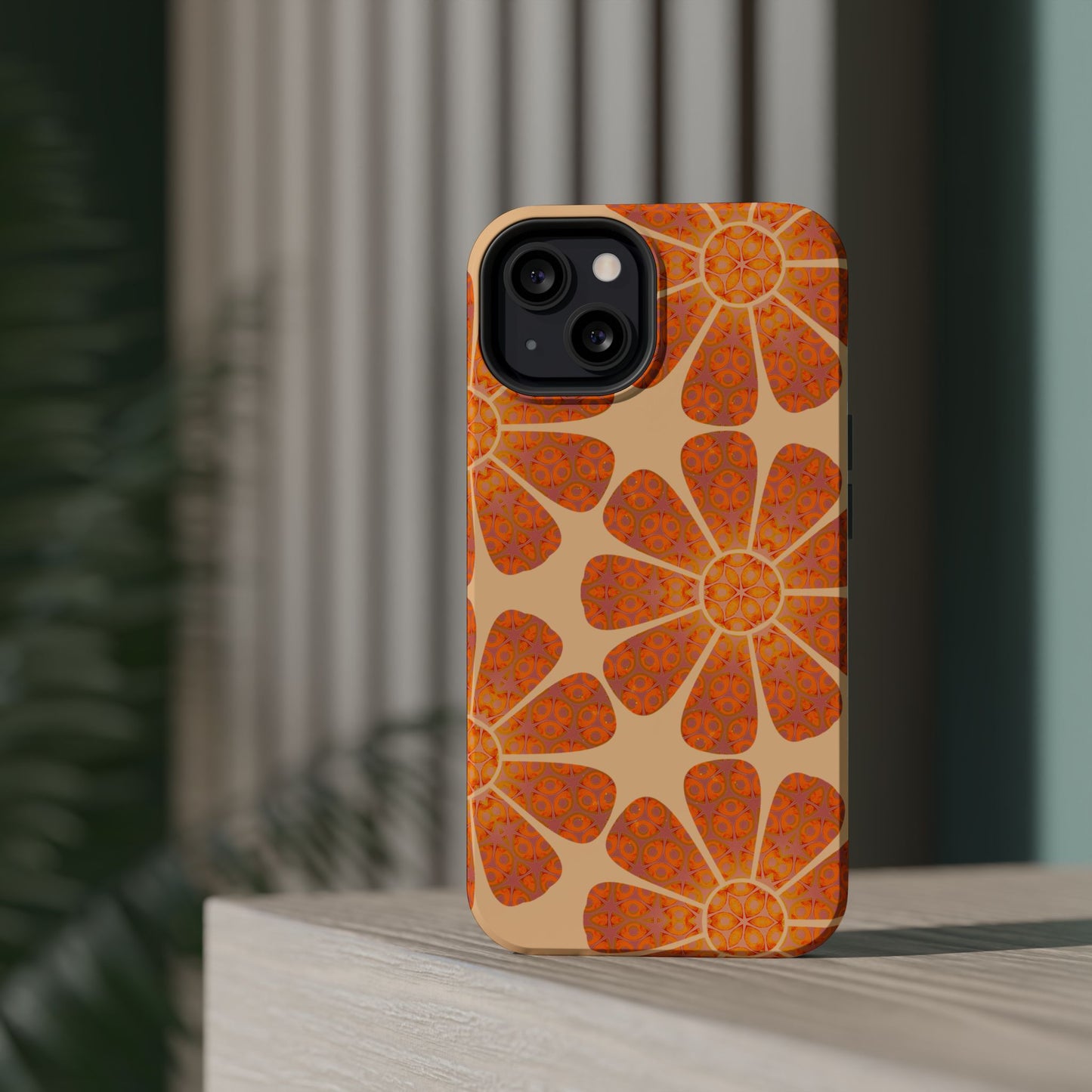 Magnetic iPhone Case - Batik Eyes Flower Pattern