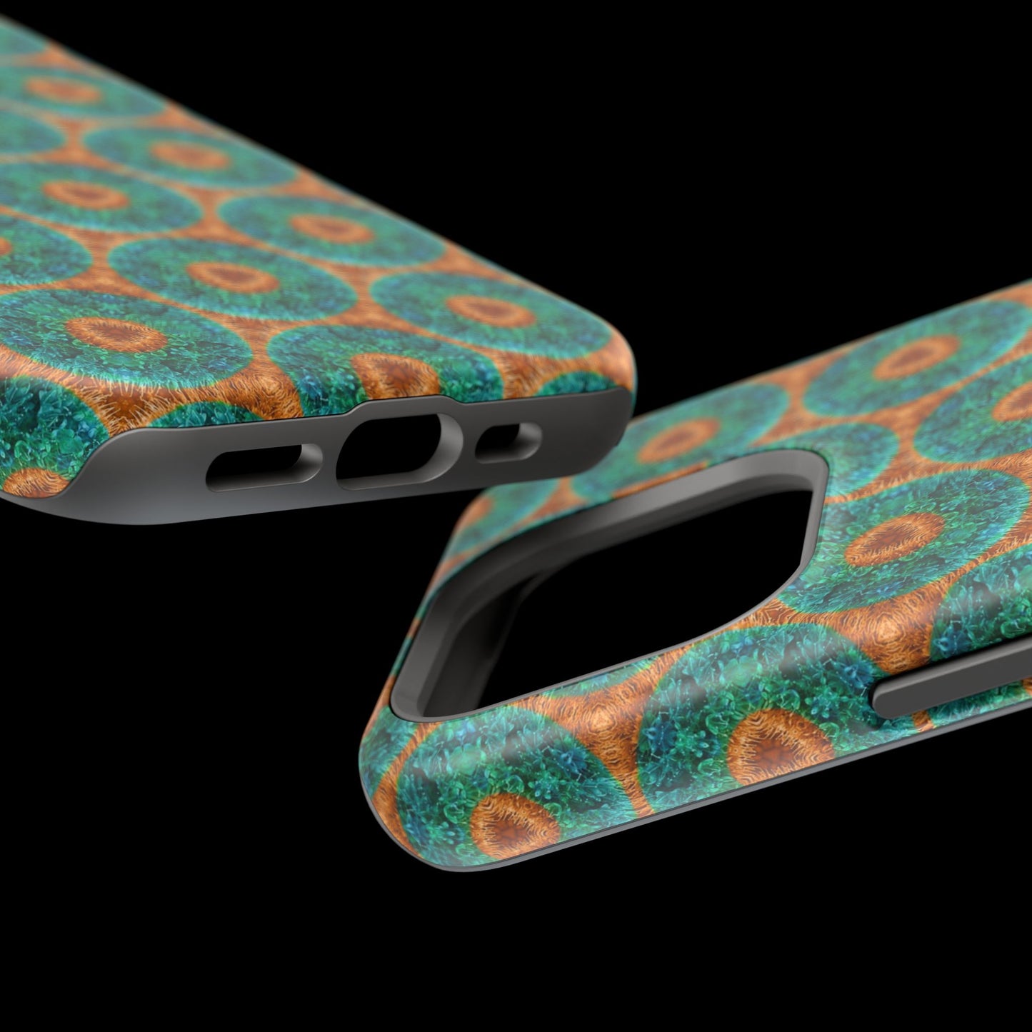 Magnetic iPhone Case - Blue Fuzzy Flower Donut