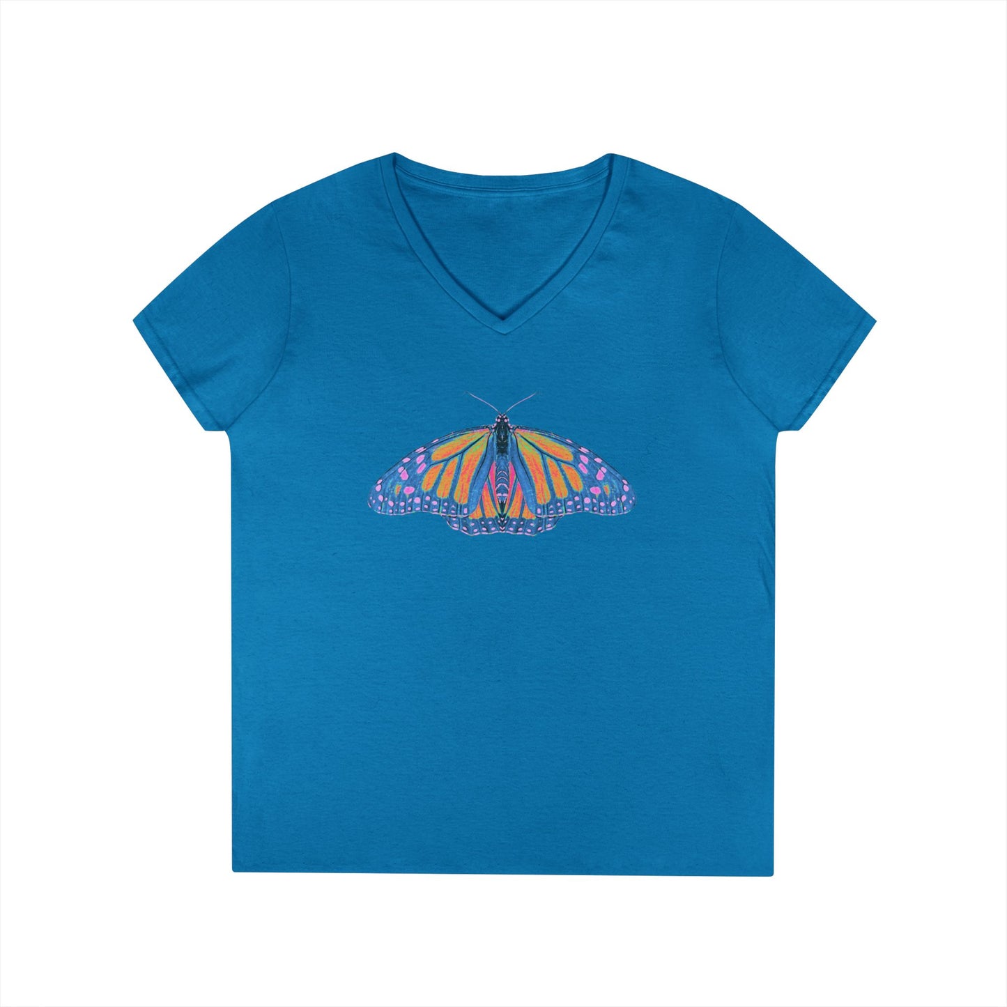 Ladies' V-Neck T-Shirt - Thermal Butterfly