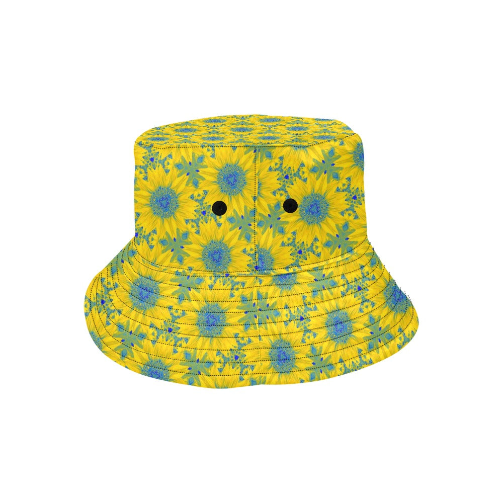 Women's All Over Print Bucket Hat - Vermont Sunflower