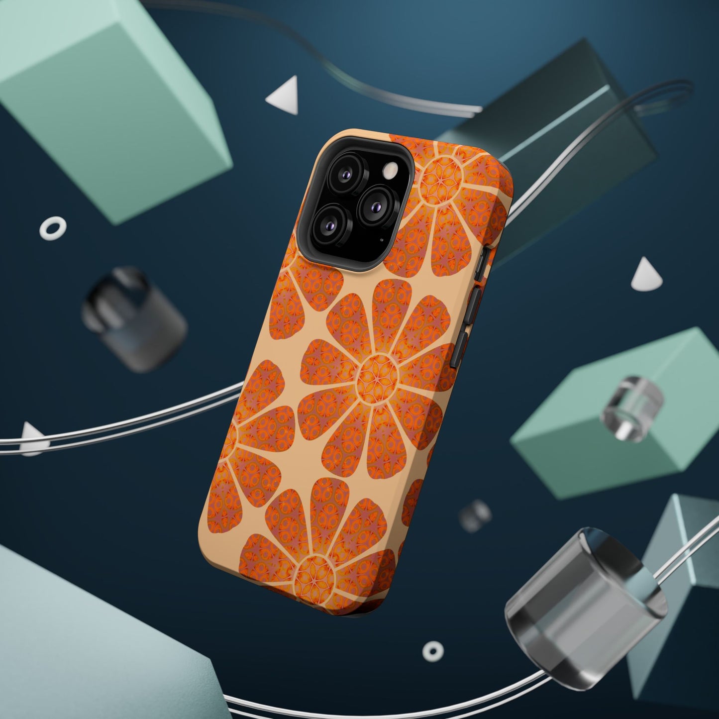 Magnetic iPhone Case - Batik Eyes Flower Pattern