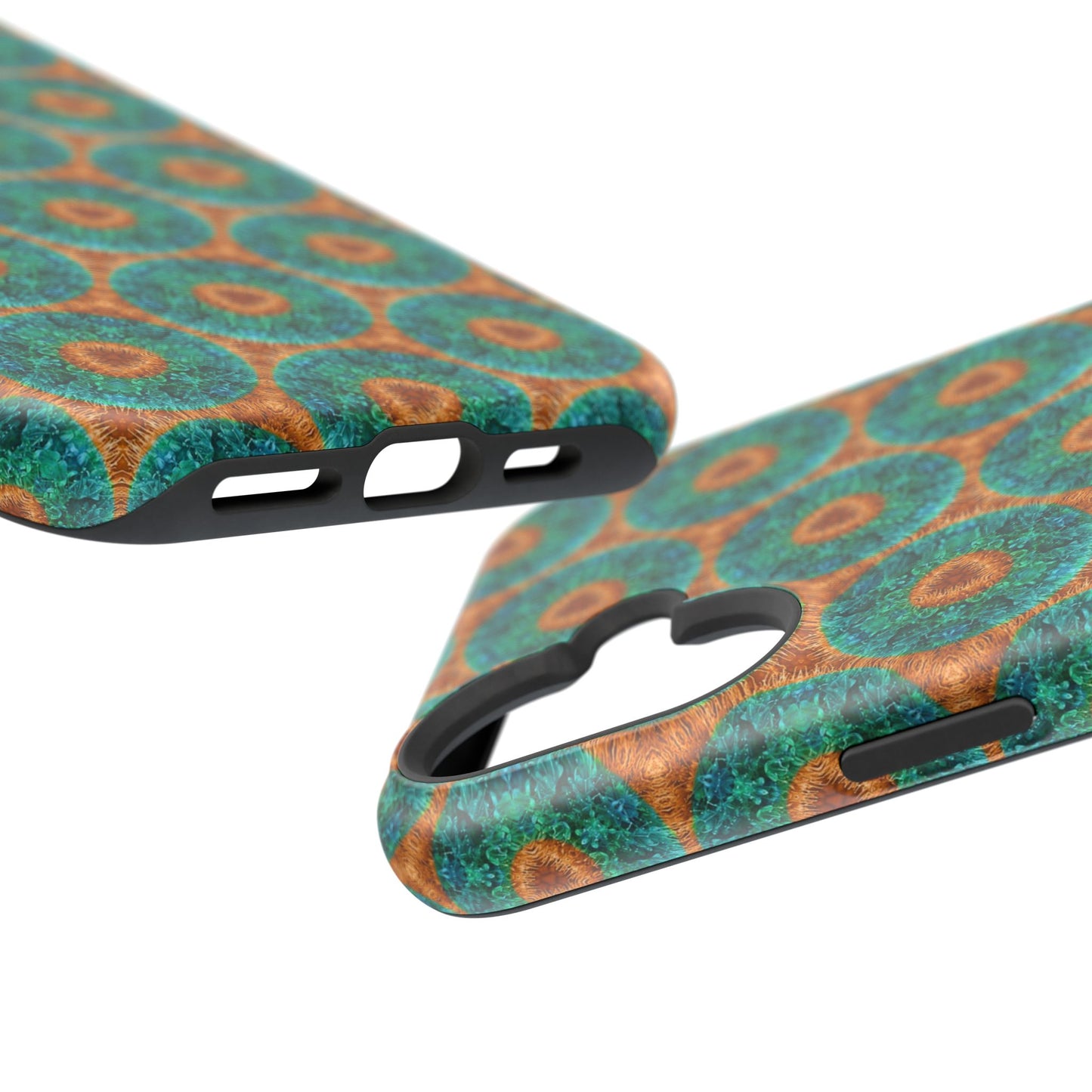 Magnetic iPhone Case - Blue Fuzzy Flower Donut