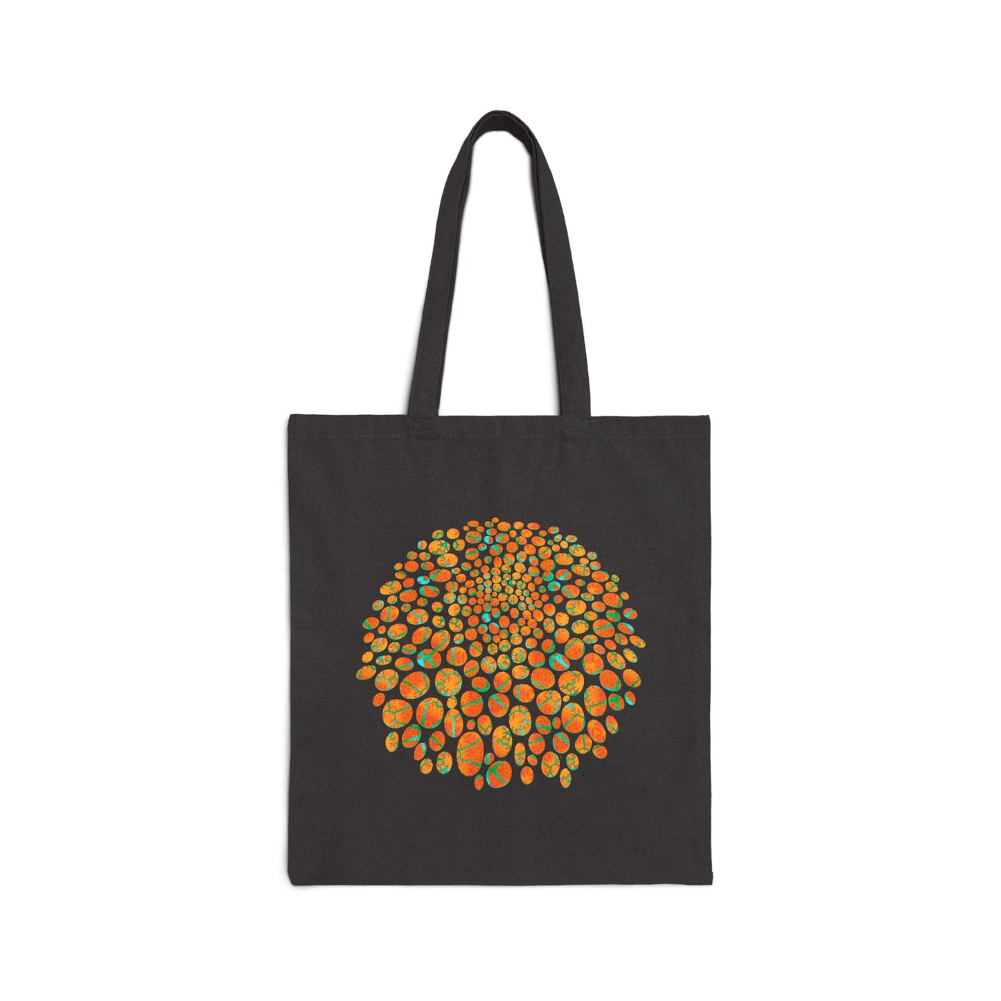 Cotton Canvas Tote Bag - Cracked Batik Eyes Bubbles