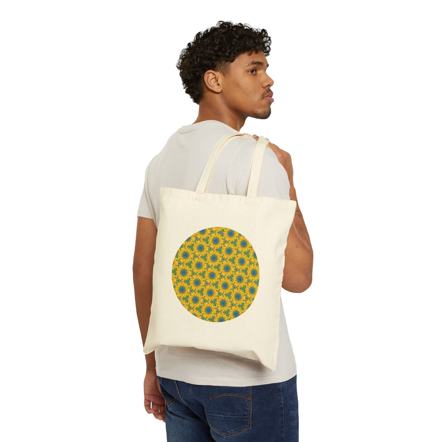 Cotton Canvas Tote Bag - Vermont Sunflowers