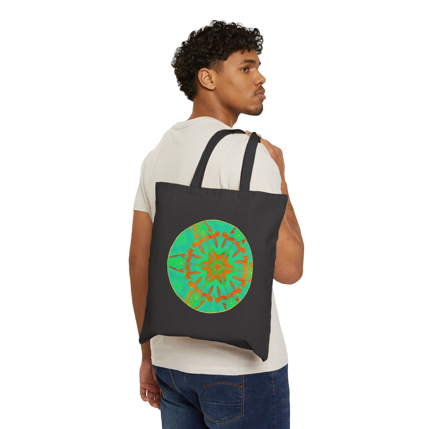 Cotton Canvas Tote Bag - Hummingbird Circle