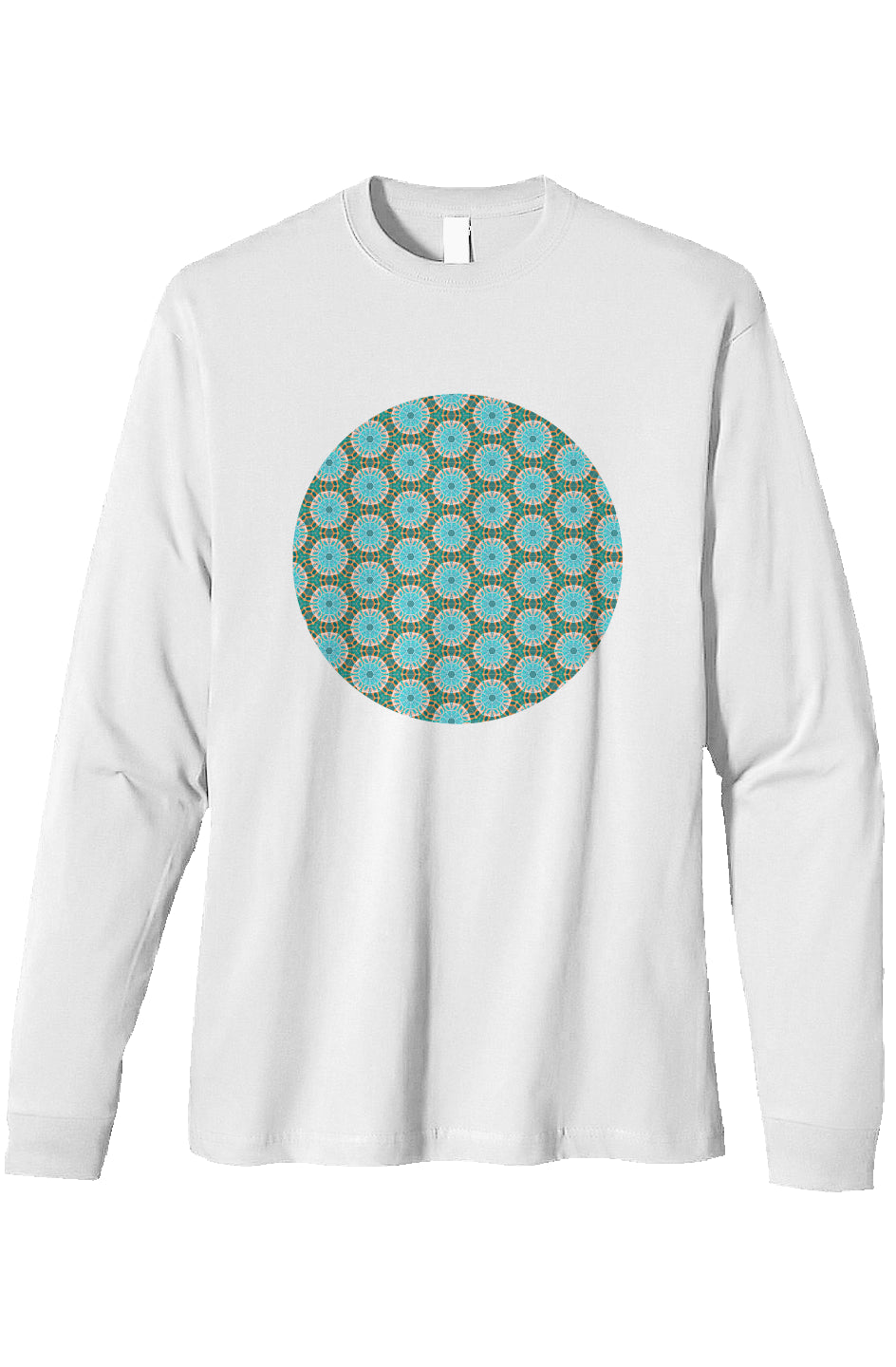 Organic White Heavyweight Long Sleeve T-Shirt- Pea