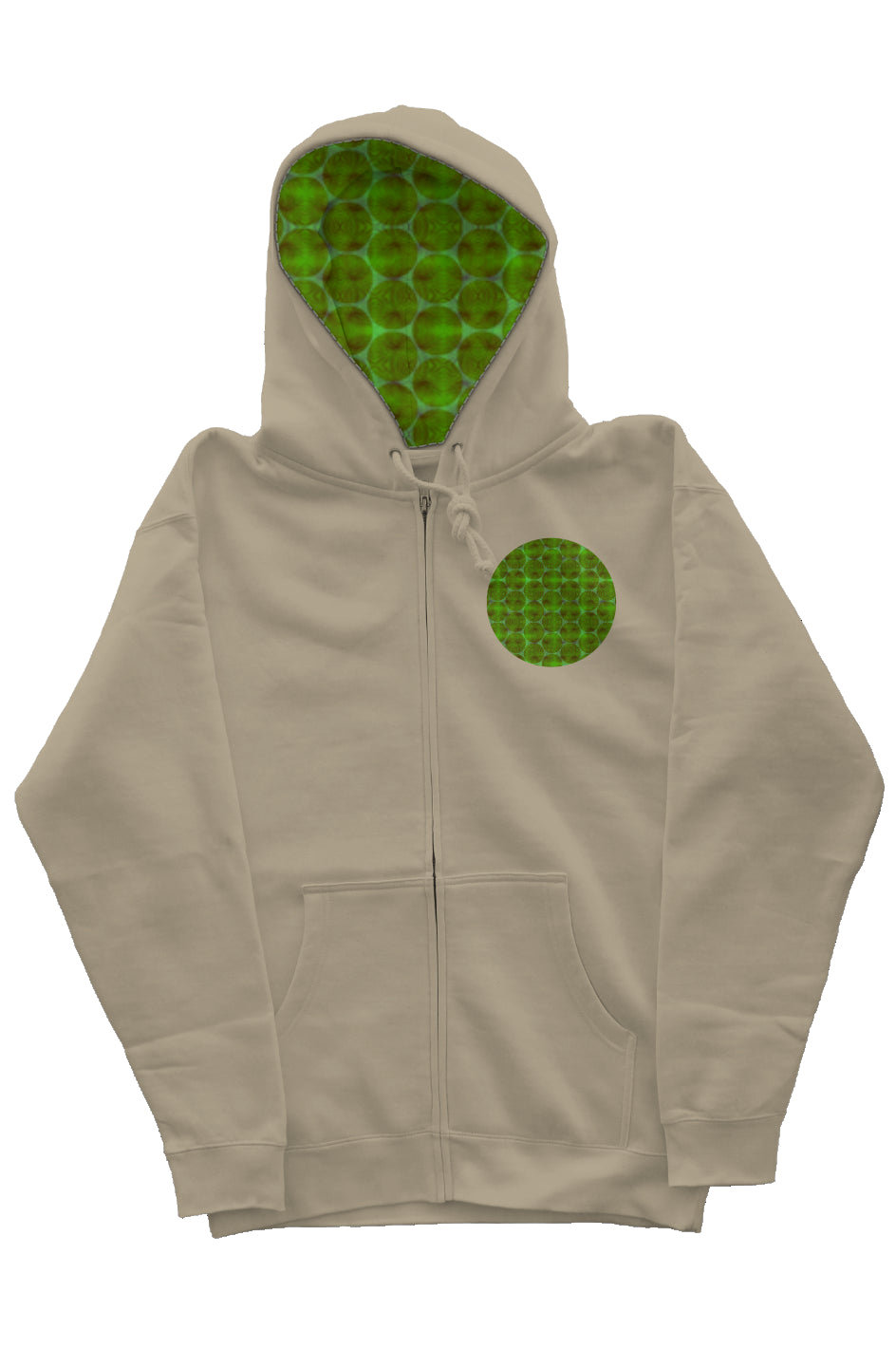 Zip Hoody with Hood Liner - Agave Circle