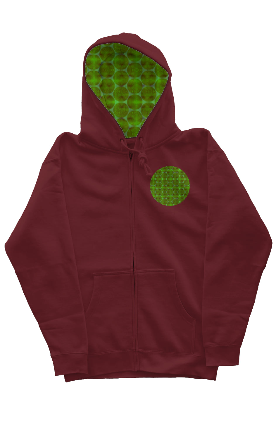 Zip Hoody with Hood Liner - Agave Circle