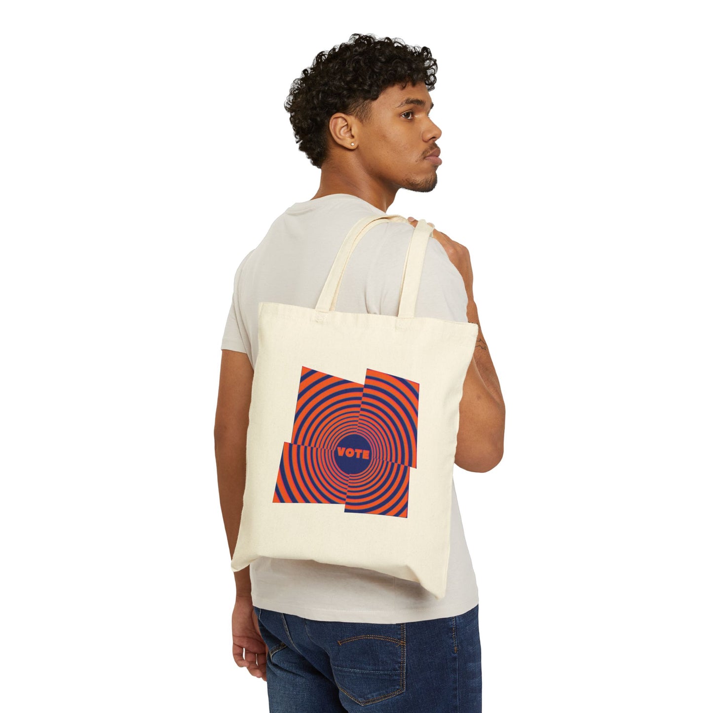 Cotton Canvas Tote Bag - Psychedelic Vote
