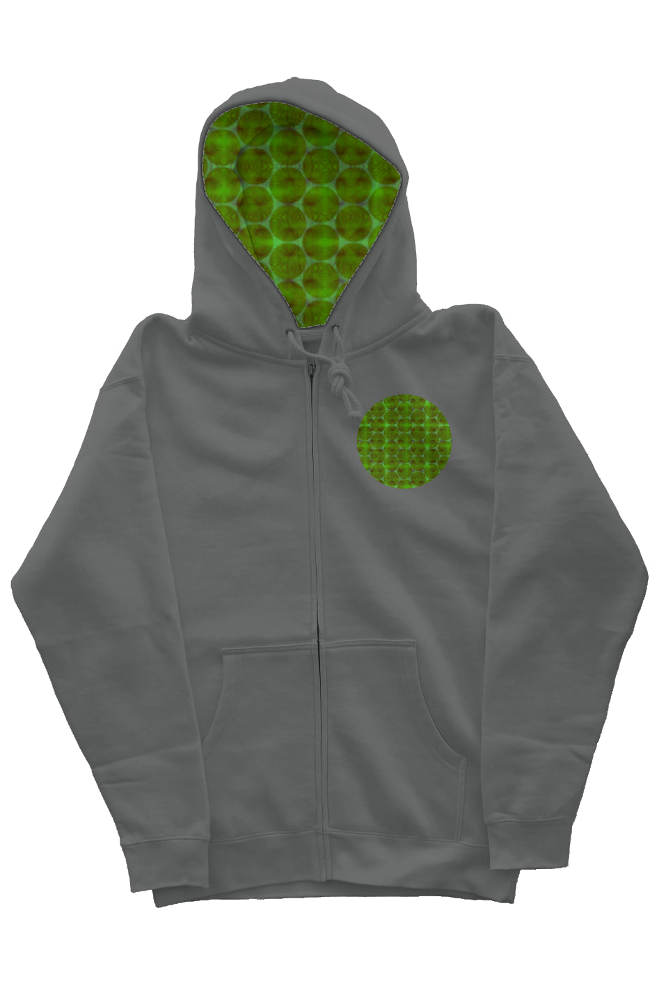 Zip Hoody with Hood Liner - Agave Circle