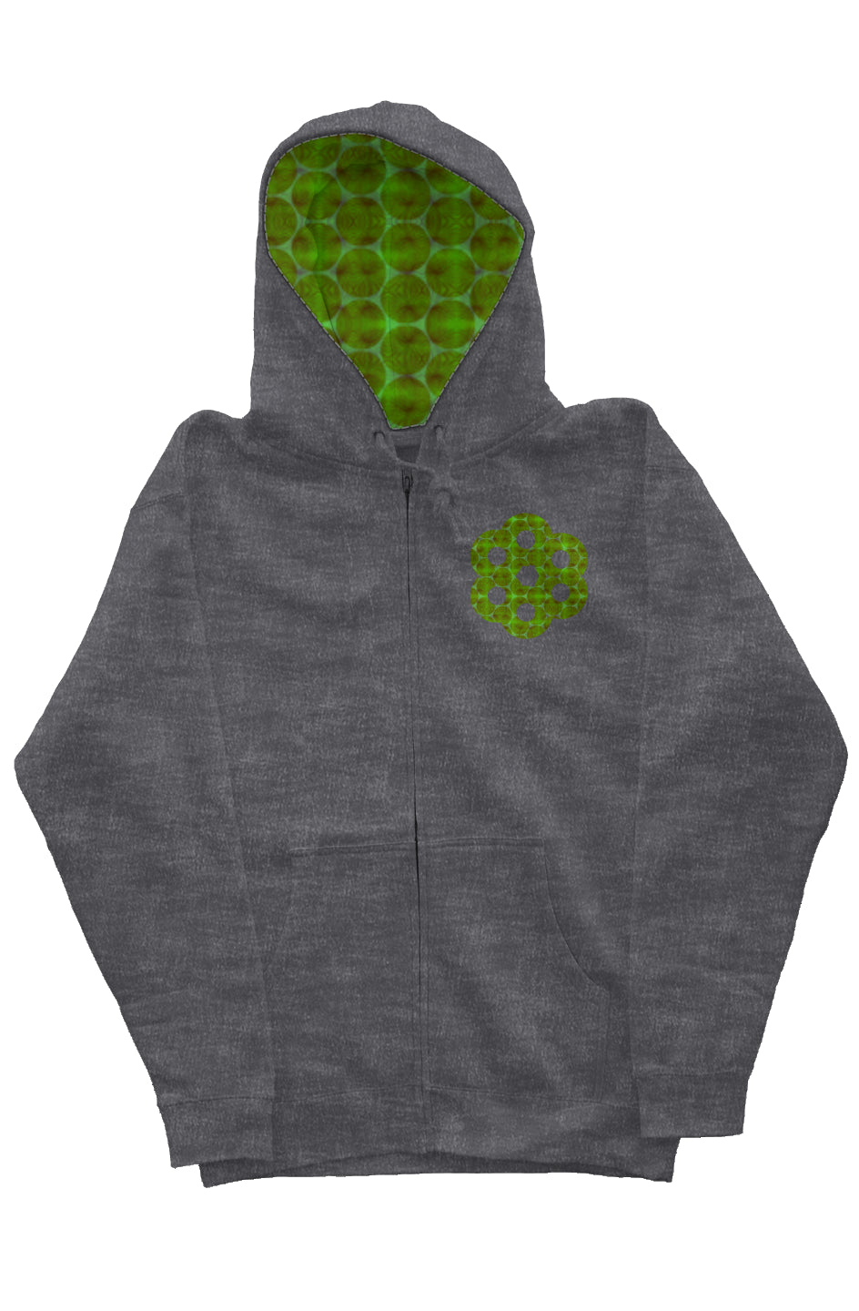 Zip Hoody with Hood Liner - Agave Honeycomb