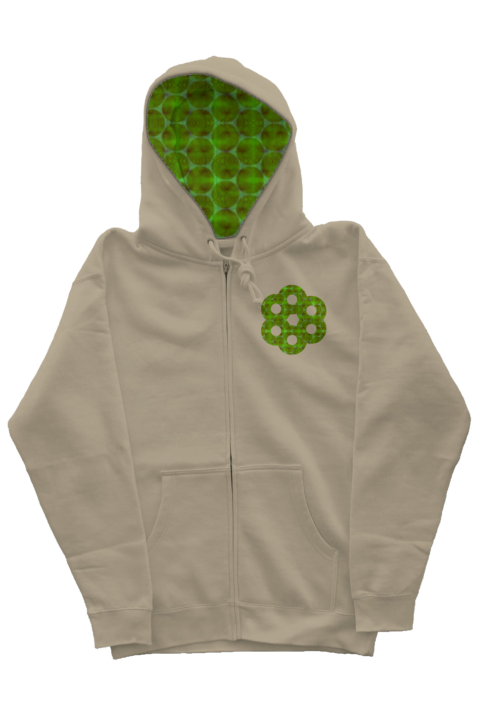 Zip Hoody with Hood Liner - Agave Honeycomb