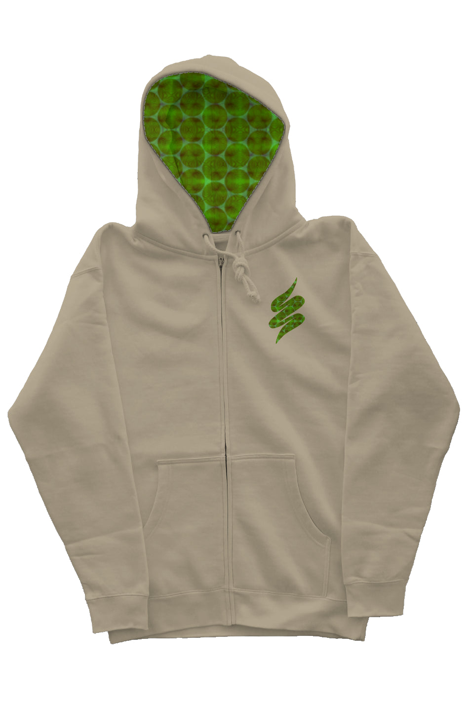 Zip Hoody with Graphic Hood Liner - Agave Swoop