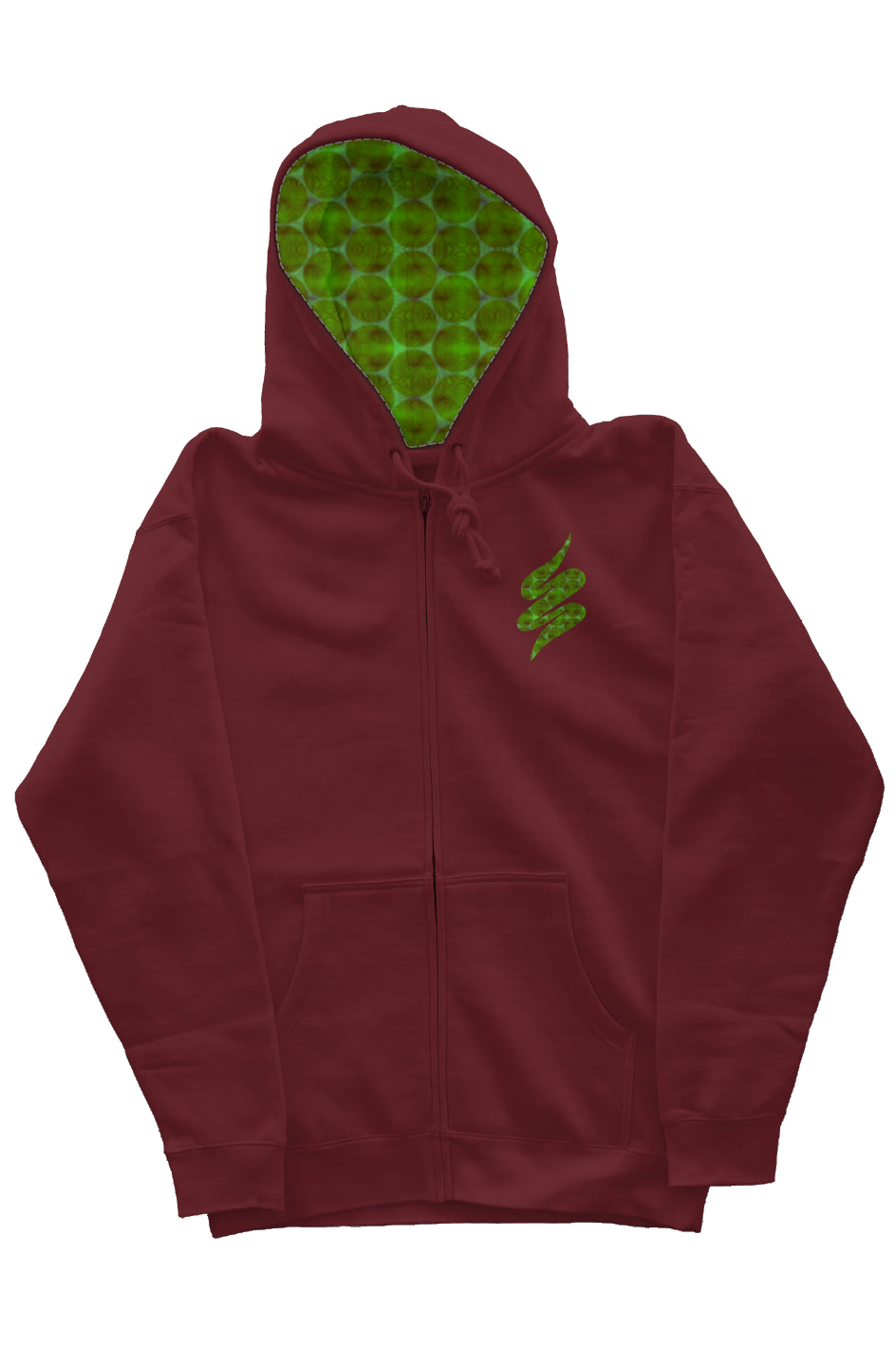 Zip Hoody with Graphic Hood Liner - Agave Swoop