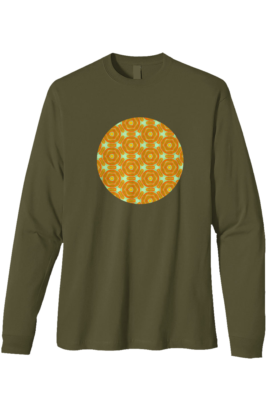 Organic Heavyweight Long Sleeve T-Shirt - Extra Papaya Circle