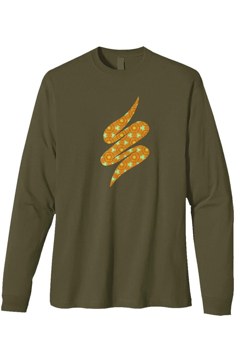 Organic Heavyweight Long Sleeve T-Shirt - Extra Papaya Swoop