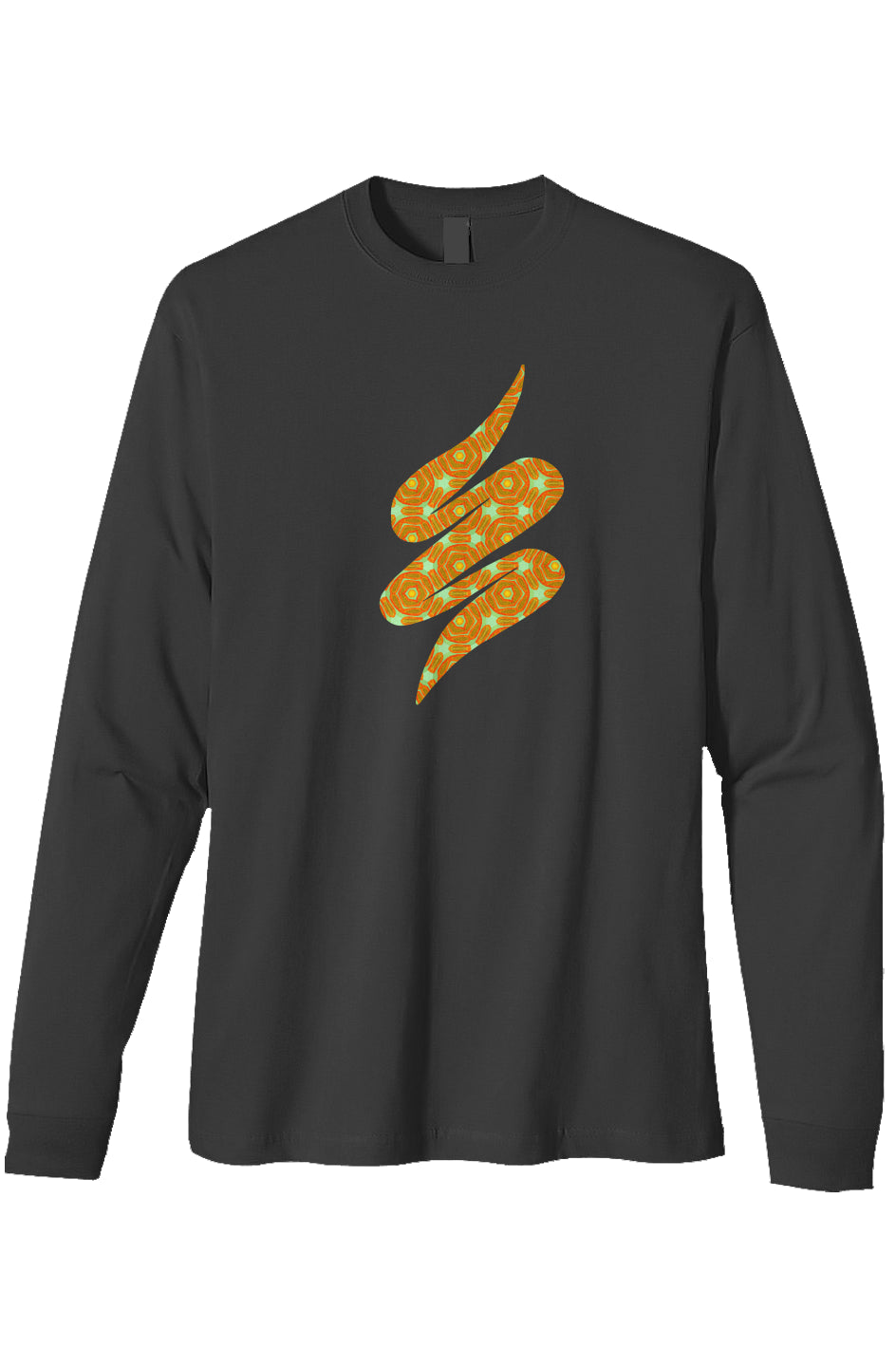 Organic Heavyweight Long Sleeve T-Shirt - Extra Papaya Swoop