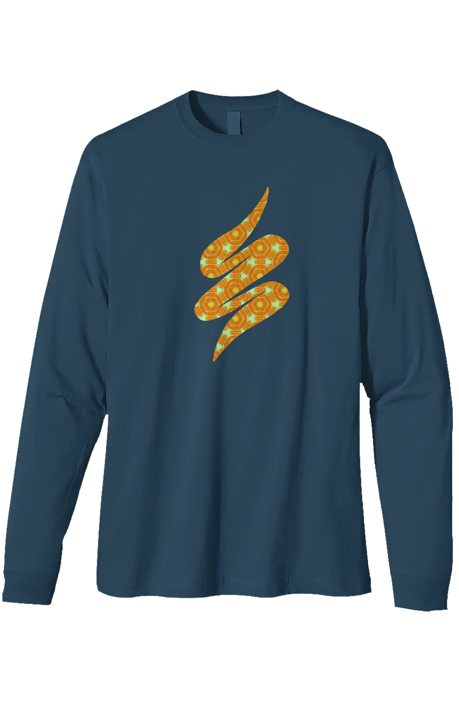 Organic Heavyweight Long Sleeve T-Shirt - Extra Papaya Swoop