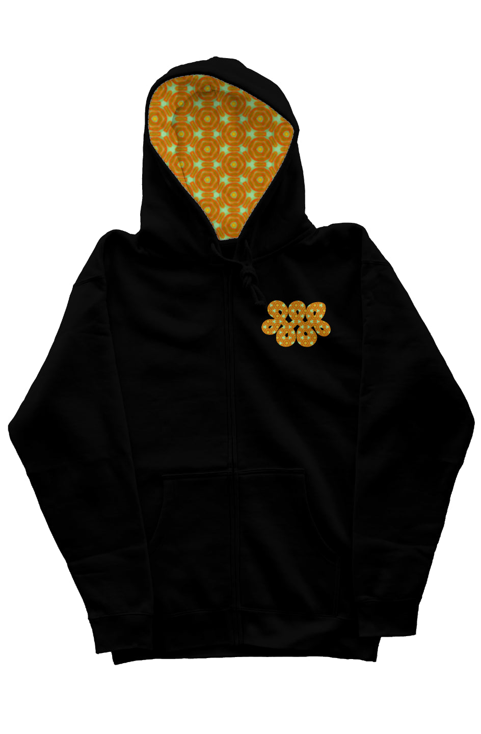 Zip Hoody with Graphic Hood Liner - Extra Papaya Infinity Loop