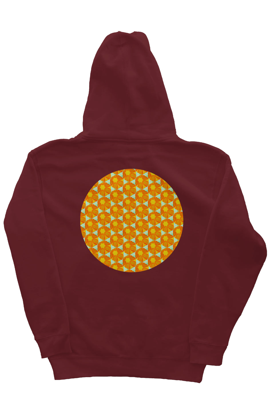 Zip Hoody with Graphic Hood Liner - Papaya Sunflower