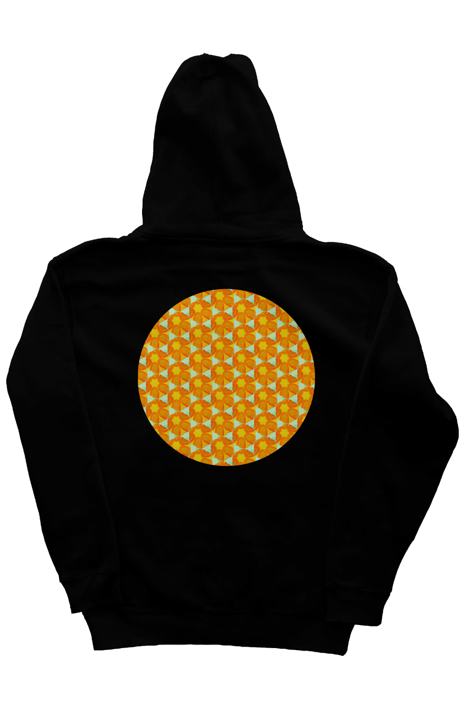 Zip Hoody with Graphic Hood Liner - Papaya Sunflower