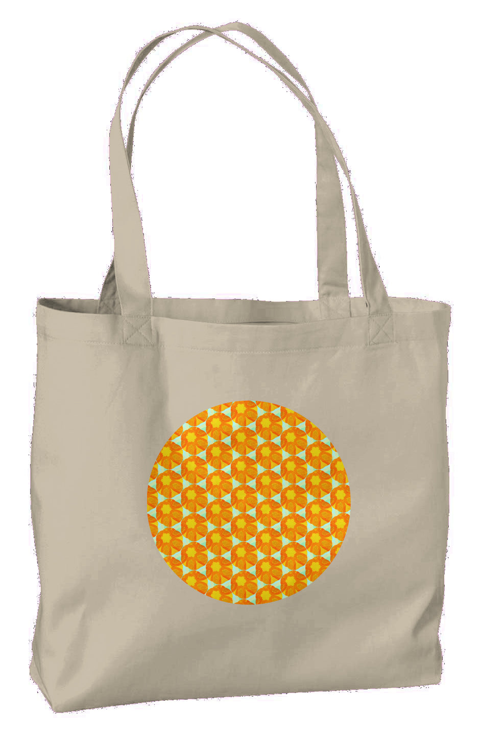 Eco Large Tote - Papaya Sunflower Circle