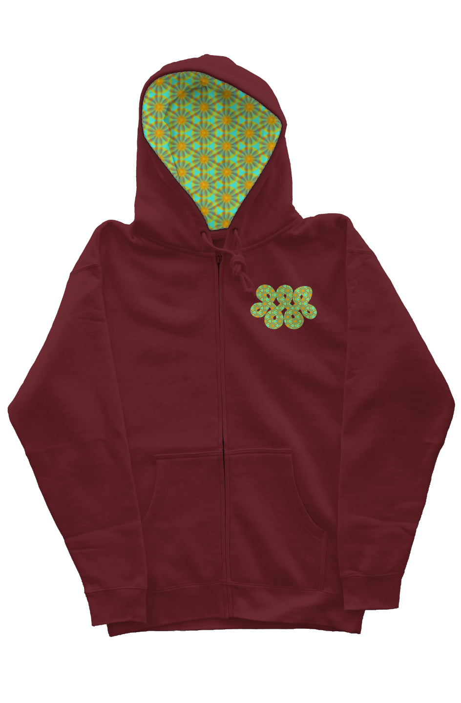 Zip Hoody with Hood Liner - Iysare Leaf Infinity Loop