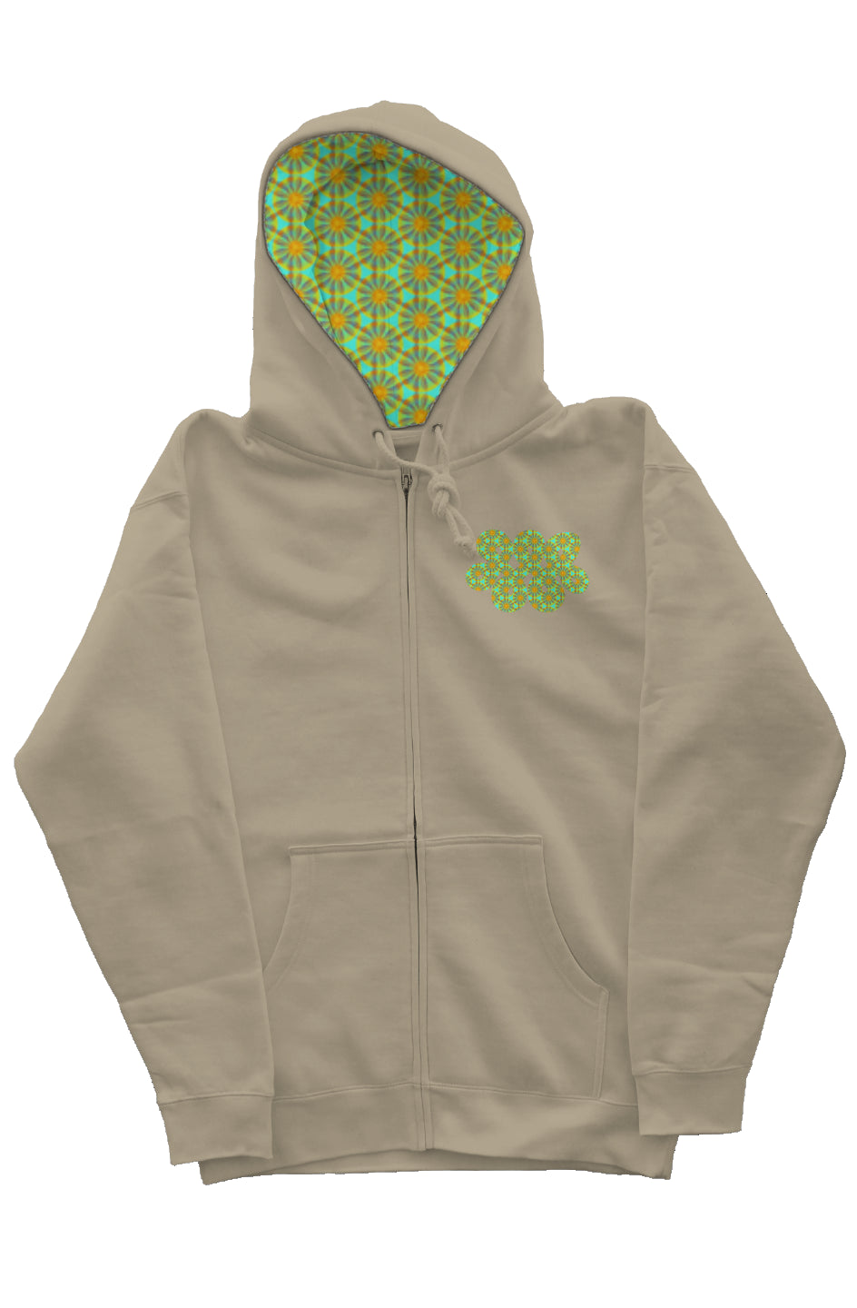 Zip Hoody with Hood Liner - Iysare Leaf Infinity Loop