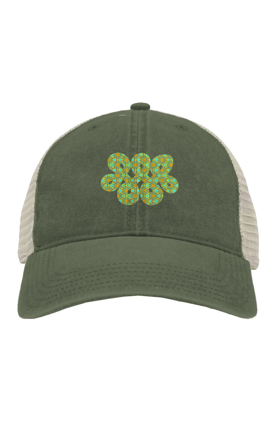 Pigment-Dyed Trucker Cap - Iyasare Leaf Infinity Loop