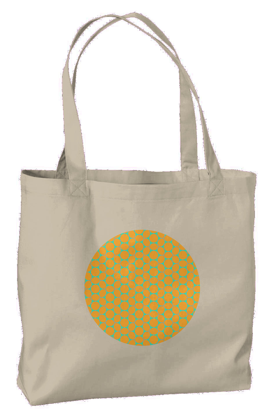 Eco Large Tote - Lemon Bubble Circle