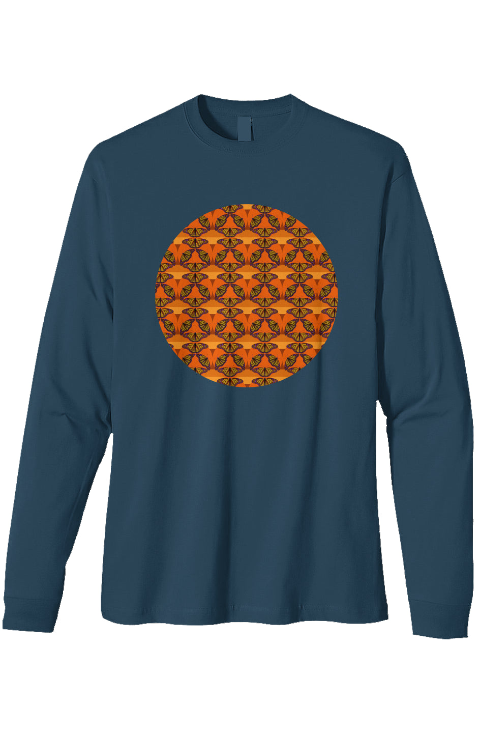 Organic Heavyweight Long Sleeve T-Shirt - Butterfly Sunset Circle