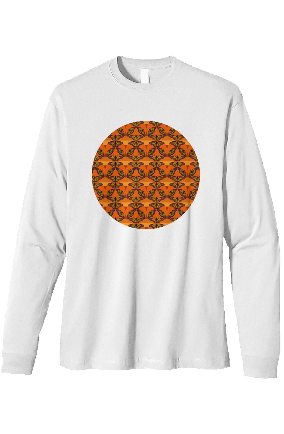 Organic Heavyweight Long Sleeve T-Shirt - Butterfly Sunset Circle
