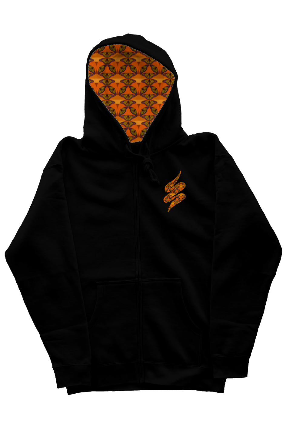 Zip Hoody with Hood Liner - Butterfly Sunset Swoop