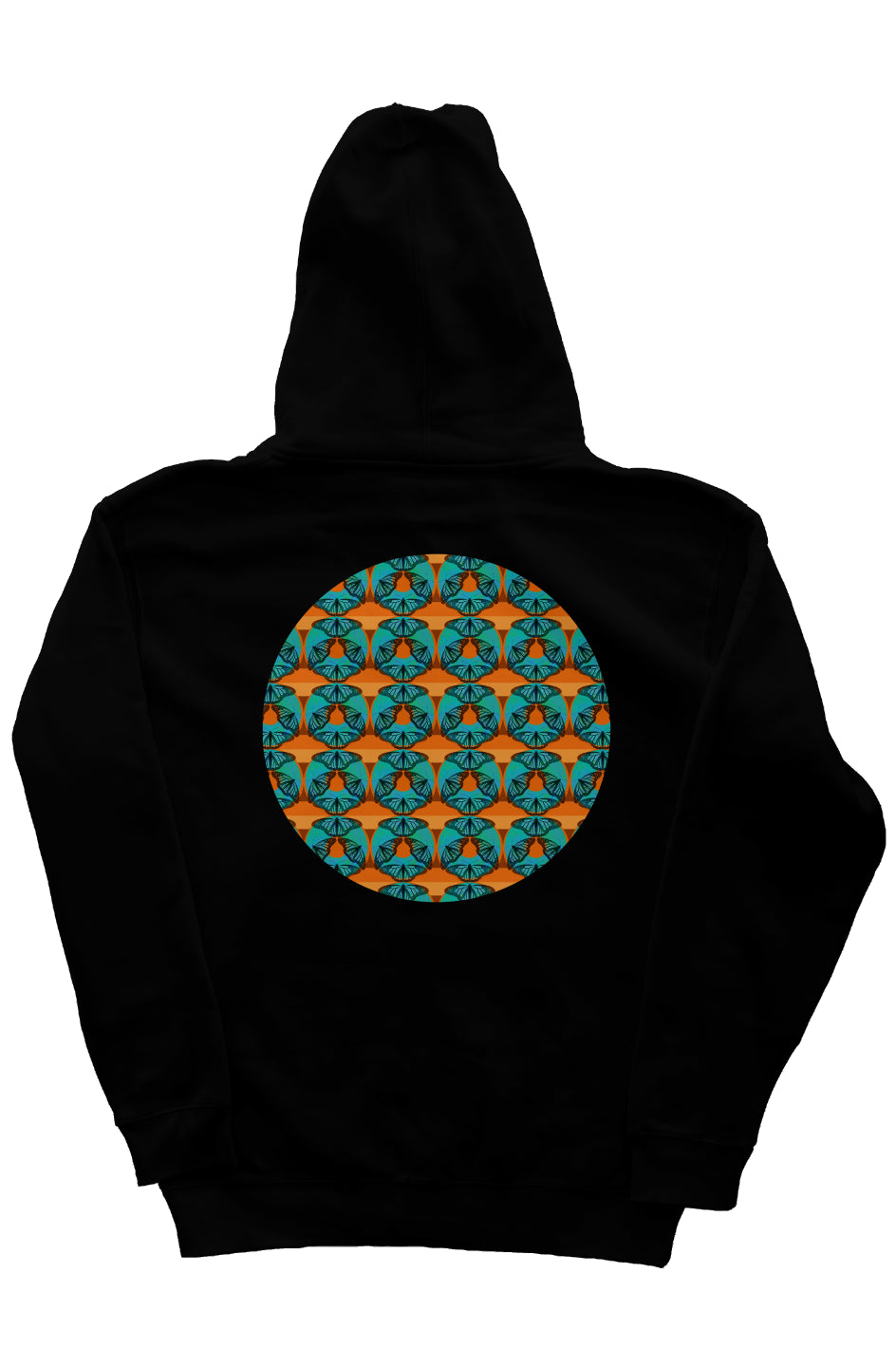 Zip Hoody with Hood Liner - Blue Butterfly Circle