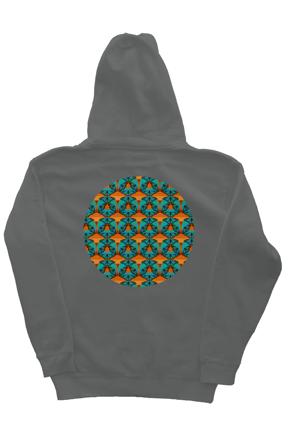 Zip Hoody with Hood Liner - Blue Butterfly Circle