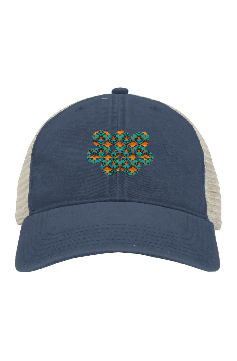 Pigment-Dyed Trucker Cap - Blue Butterfly Infinity Loop