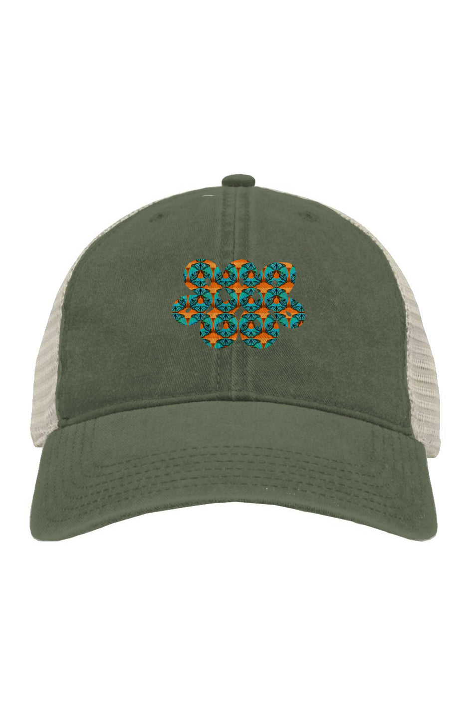 Pigment-Dyed Trucker Cap - Blue Butterfly Infinity Loop
