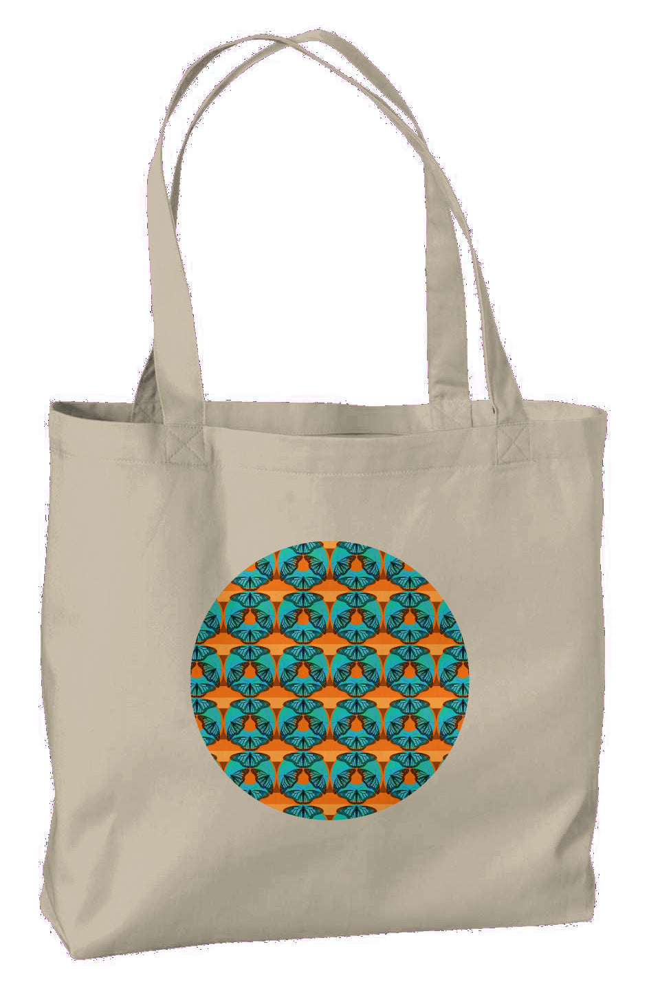 Eco Large Tote - Blue Butterfly Circle