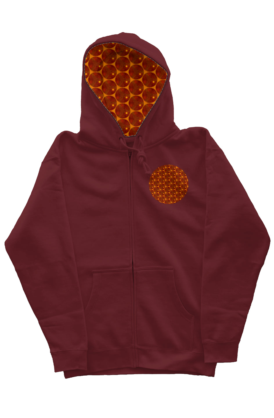 Zip Hoody with Hood Liner - Many Eyes Lantern Circle