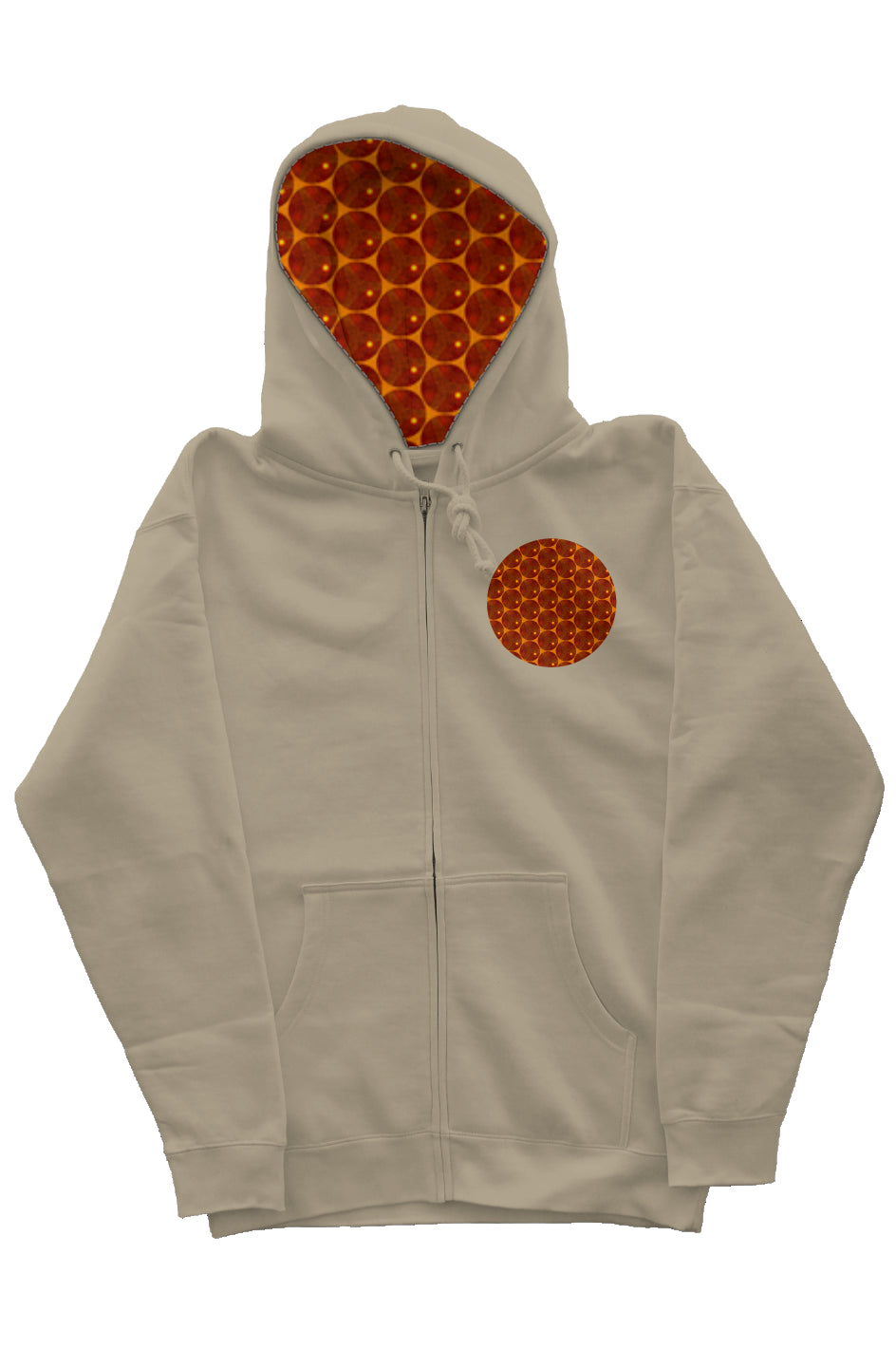 Zip Hoody with Hood Liner - Many Eyes Lantern Circle