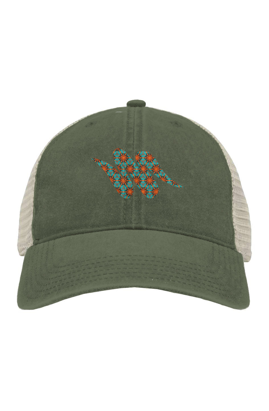 Pigment-Dyed Trucker Cap - Hummingbird Circle Swoop