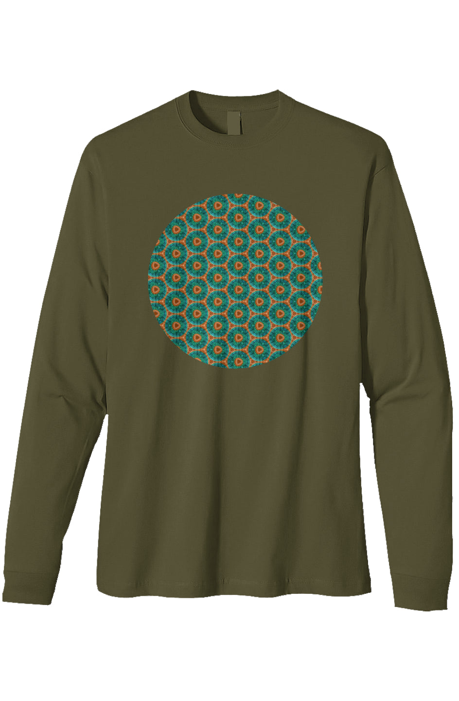 Organic Heavyweight Long Sleeve T-Shirt - Fuzzy Donut Flower Circle