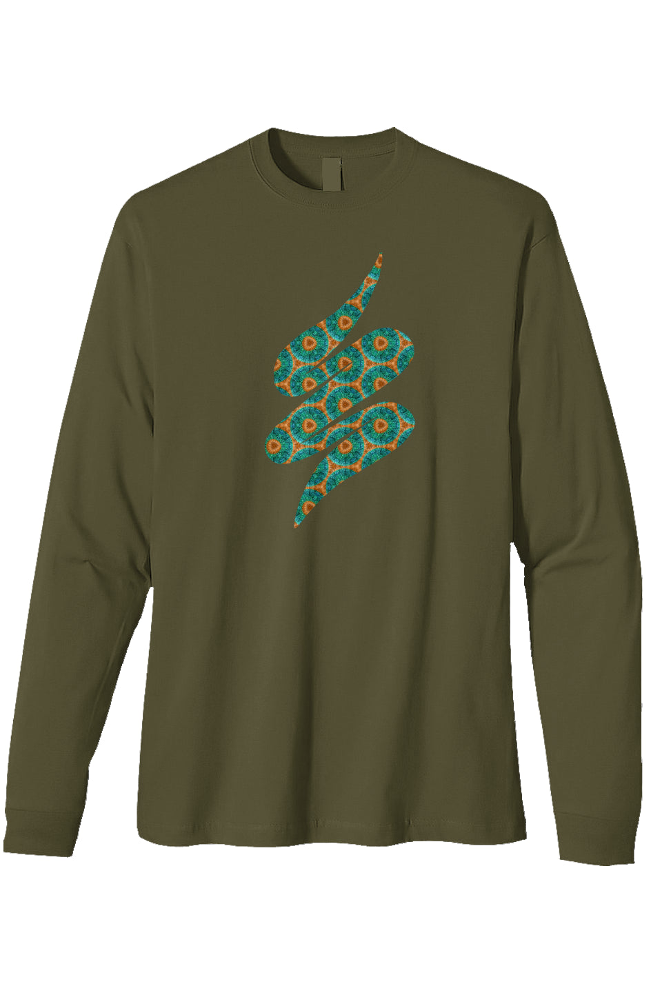 Organic Heavyweight Long Sleeve T-Shirt - Fuzzy Donut Flower Swoop