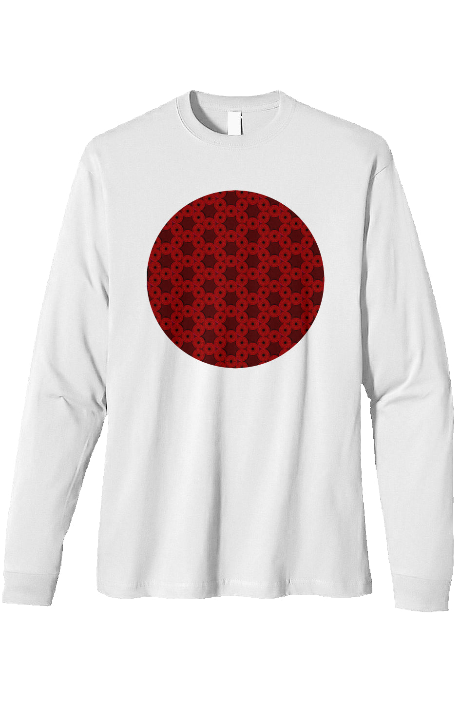 Organic Heavyweight Long Sleeve T-Shirt - Red Kiwi Eye Circle