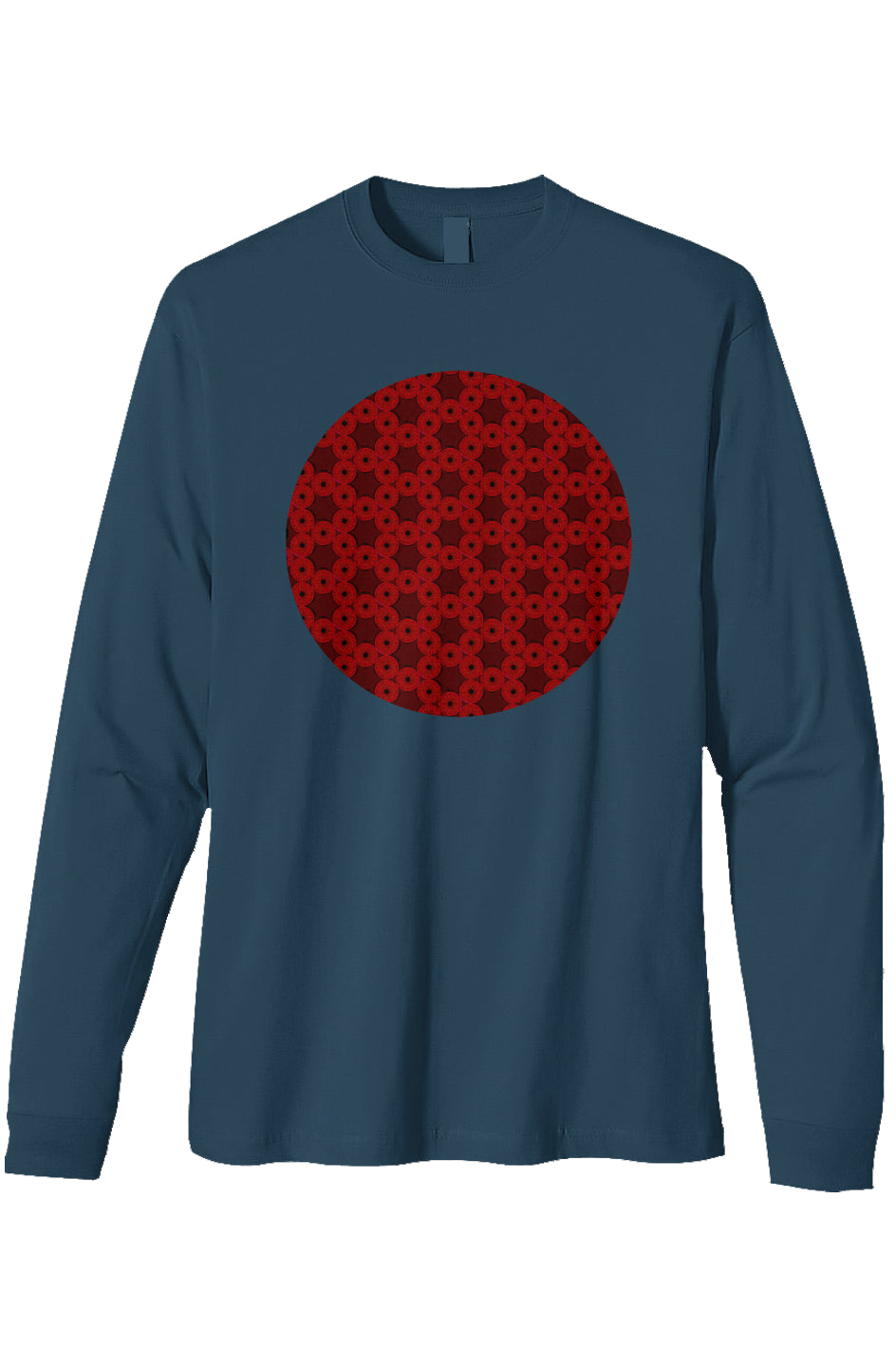 Organic Heavyweight Long Sleeve T-Shirt - Red Kiwi Eye Circle