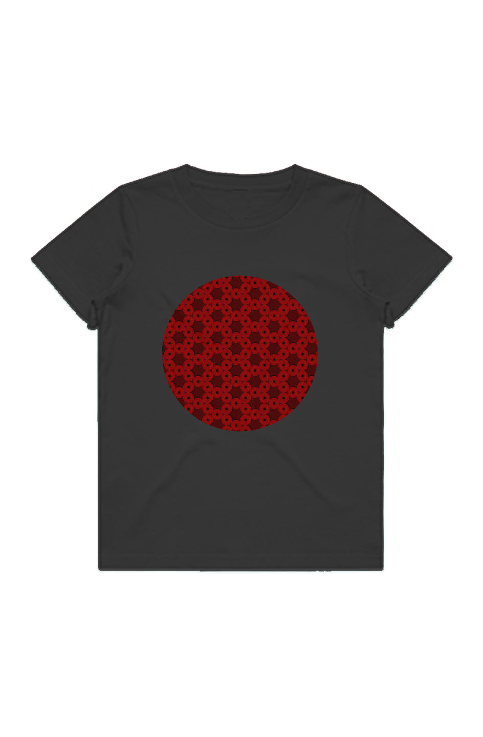 Youth Staple Tee - Red Kiwi Eyes Circle