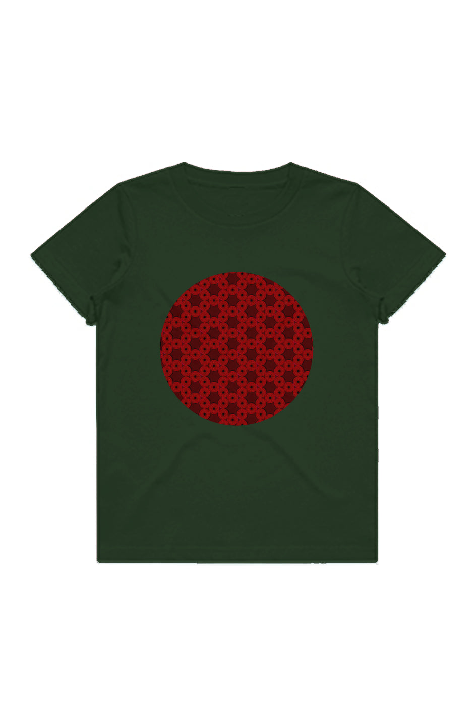 Youth Staple Tee - Red Kiwi Eyes Circle