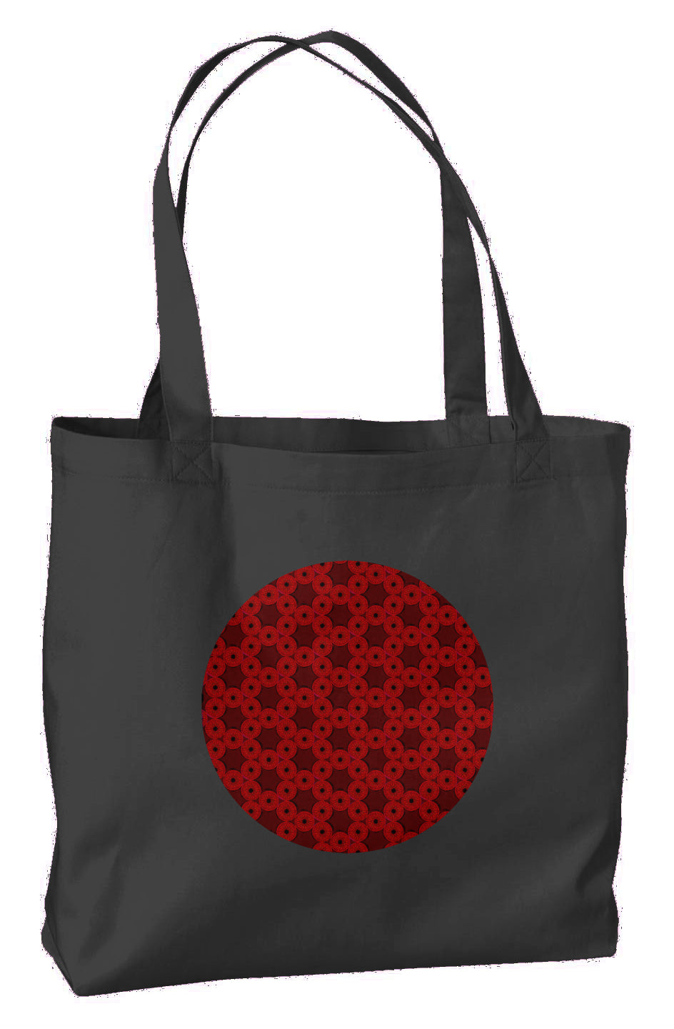 Eco Large Tote - Red Kiwi Eyes Circle