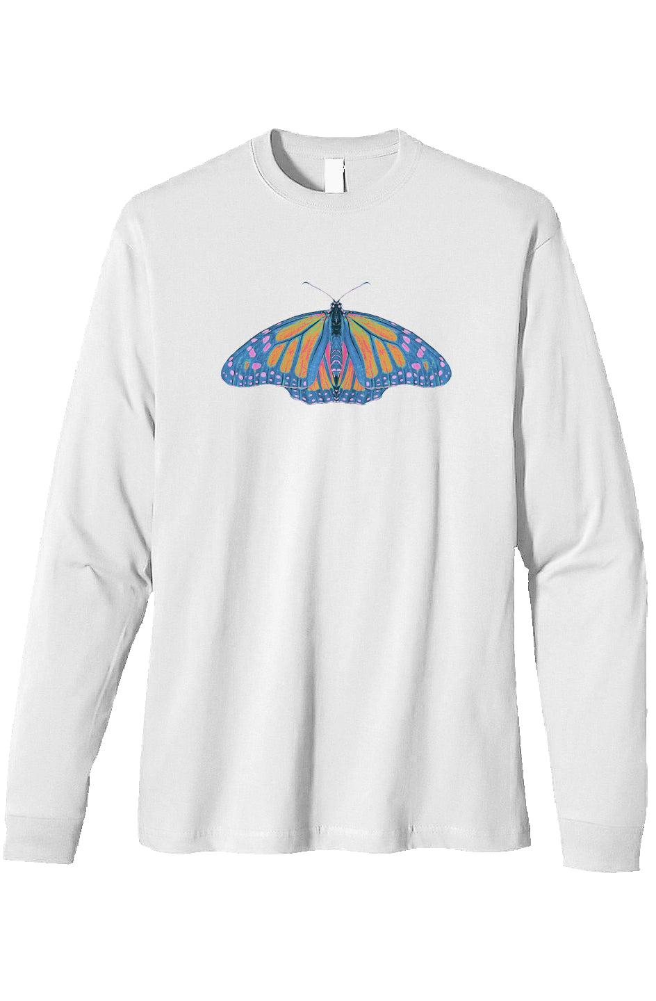 Organic Heavyweight Long Sleeve T-Shirt - Thermal Monarch Butterfly