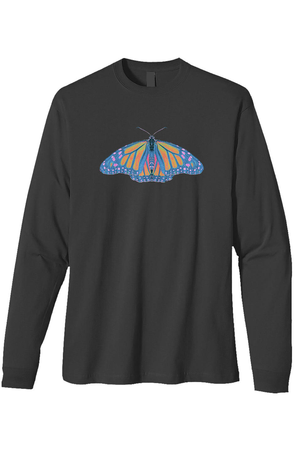 Organic Heavyweight Long Sleeve T-Shirt - Thermal Monarch Butterfly